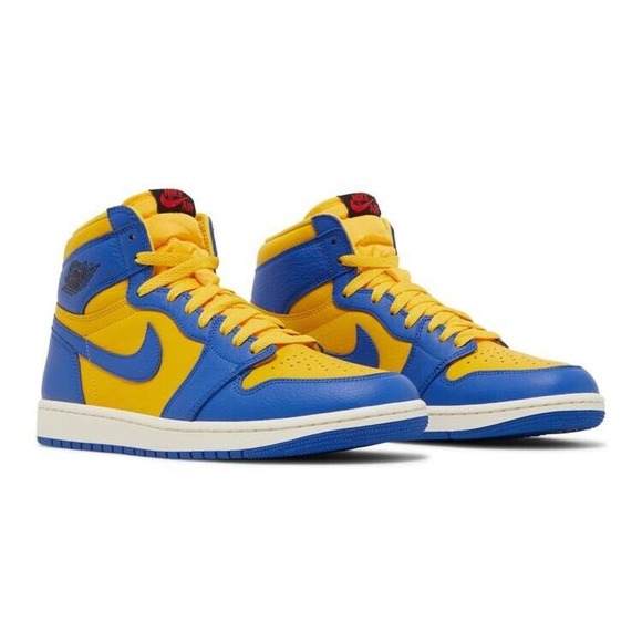 Air Jordan 1 Retro High OG Laney Womens Basketball Shoes Yellow Blue FD2596 700 - Picture 6 of 9